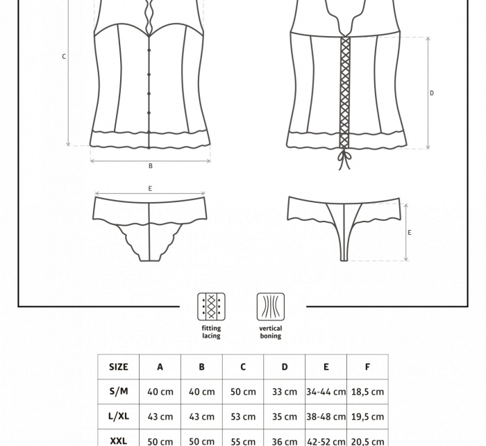 Svůdný korzet Miamor corset tyrkys - Obsessive